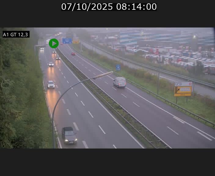 Traffic live webcam Luxembourg Senningerberg - A1 direction Allemagne - BK 12.3