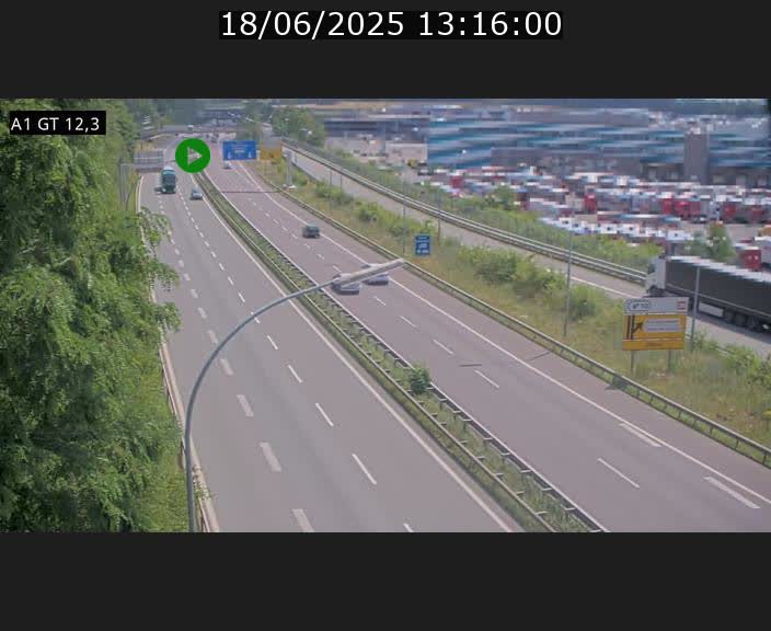 <h2>Traffic live webcam Luxembourg Senningerberg - A1 direction Allemagne - BK 12.3</h2>