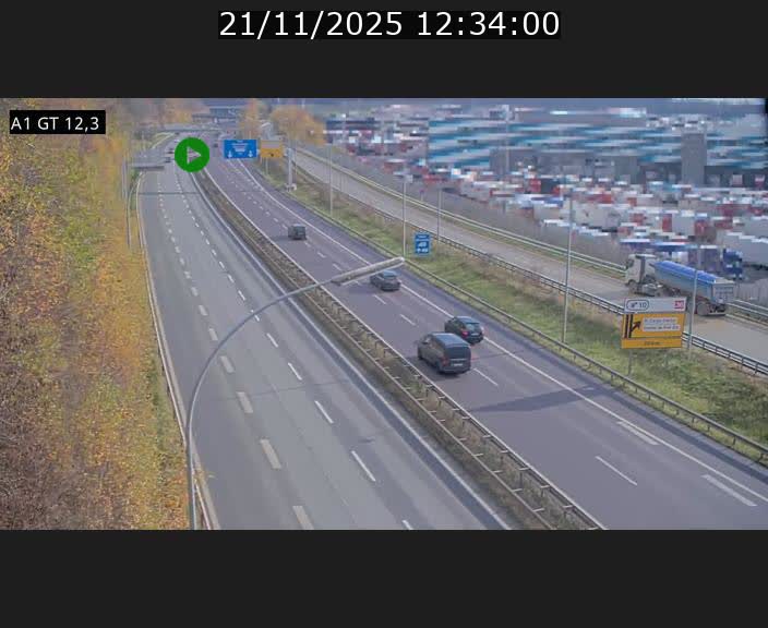 <h2>Traffic live webcam Luxembourg Senningerberg - A1 direction Allemagne - BK 12.3</h2>