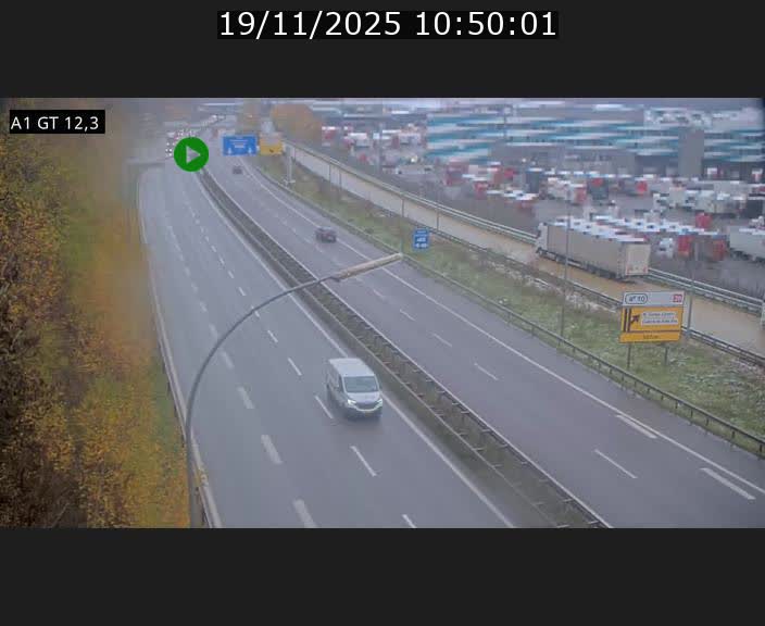<h2>Traffic live webcam Luxembourg Senningerberg - A1 direction Allemagne - BK 12.3</h2>