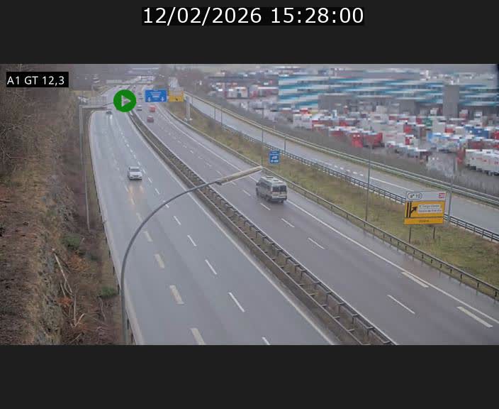 <h2>Traffic live webcam Luxembourg Senningerberg - A1 direction Allemagne - BK 12.3</h2>