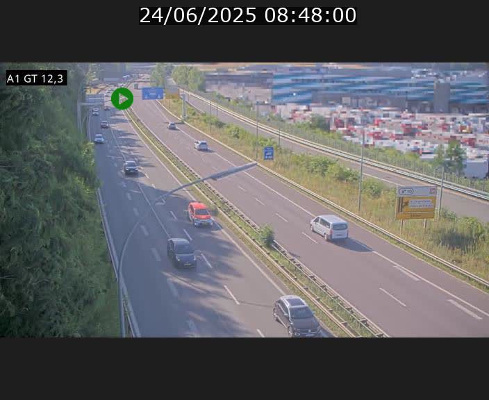 <h2>Traffic live webcam Luxembourg Senningerberg - A1 direction Allemagne - BK 12.3</h2>