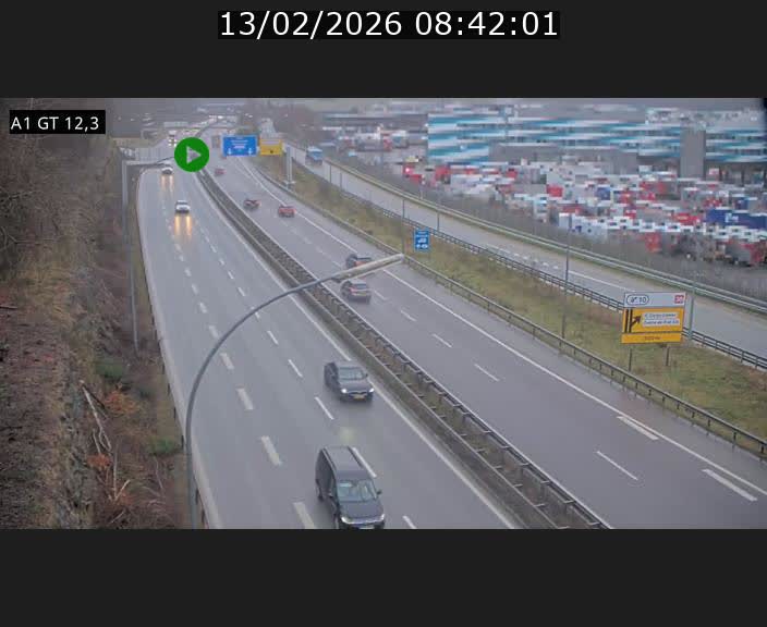 <h2>Traffic live webcam Luxembourg Senningerberg - A1 direction Allemagne - BK 12.3</h2>