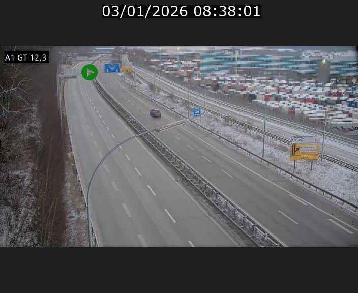 <h2>Traffic live webcam Luxembourg Senningerberg - A1 direction Allemagne - BK 12.3</h2>