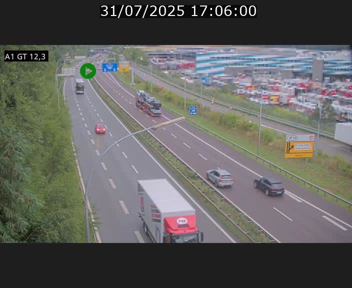 <h2>Traffic live webcam Luxembourg Senningerberg - A1 direction Allemagne - BK 12.3</h2>