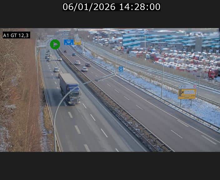 <h2>Traffic live webcam Luxembourg Senningerberg - A1 direction Allemagne - BK 12.3</h2>