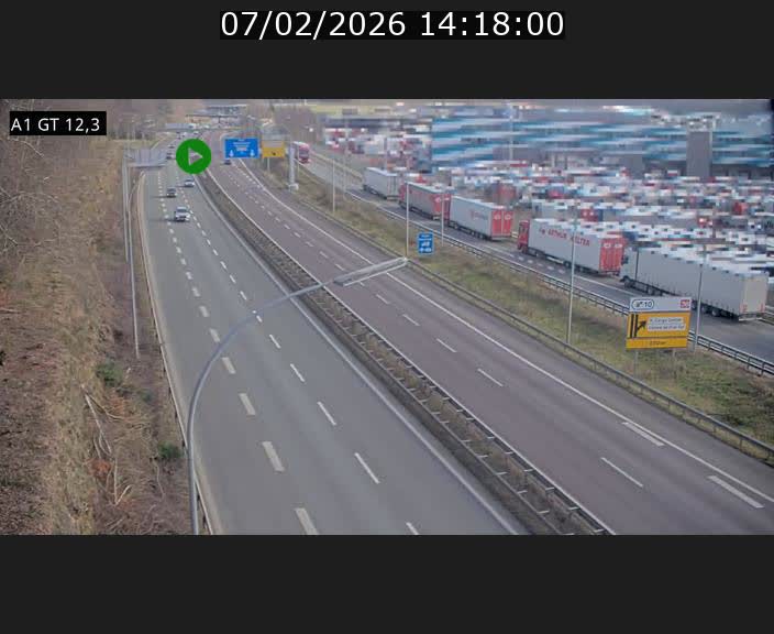 <h2>Traffic live webcam Luxembourg Senningerberg - A1 direction Allemagne - BK 12.3</h2>