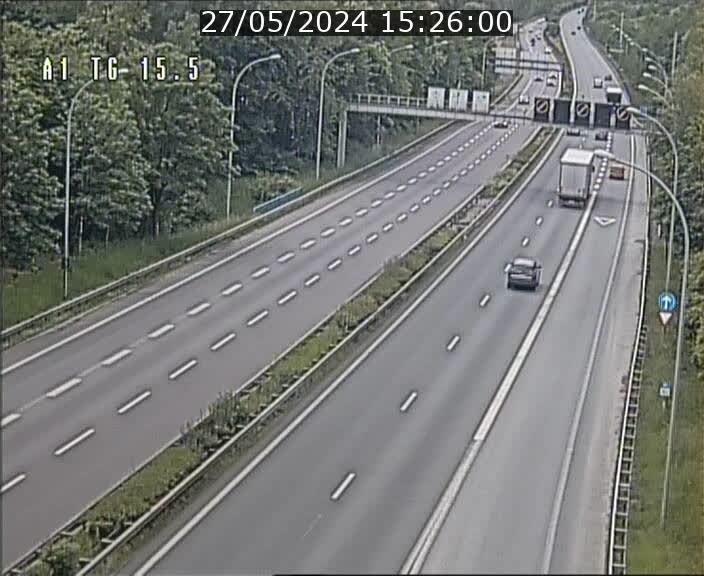 Traffic live webcam Luxembourg Munsbach - A1 direction Luxembourg - BK 15.5