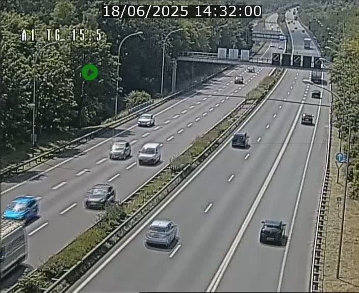Traffic live webcam Luxembourg Munsbach - A1 direction Luxembourg - BK 15.5