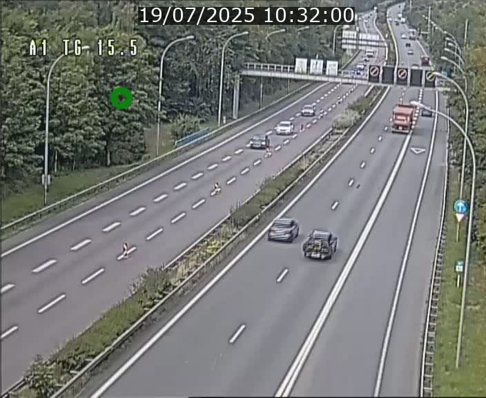 Traffic live webcam Luxembourg Munsbach - A1 direction Luxembourg - BK 15.5