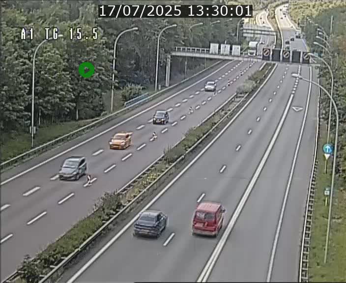 Traffic live webcam Luxembourg Munsbach - A1 direction Luxembourg - BK 15.5