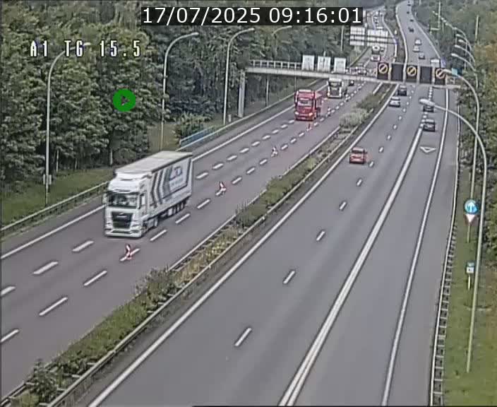 Traffic live webcam Luxembourg Munsbach - A1 direction Luxembourg - BK 15.5