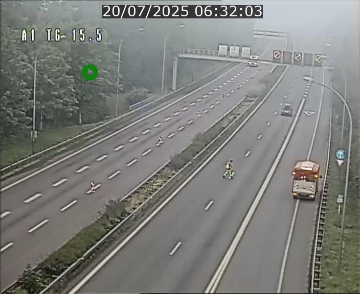 Traffic live webcam Luxembourg Munsbach - A1 direction Luxembourg - BK 15.5