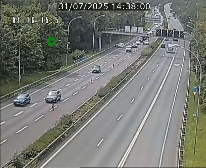 Traffic live webcam Luxembourg Munsbach - A1 direction Luxembourg - BK 15.5
