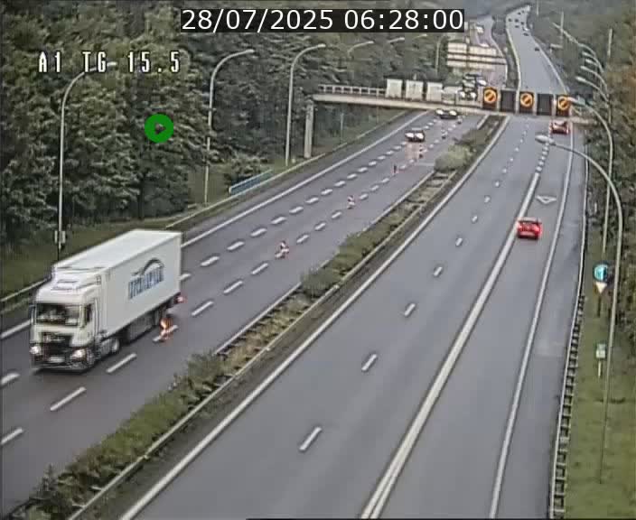 Traffic live webcam Luxembourg Munsbach - A1 direction Luxembourg - BK 15.5