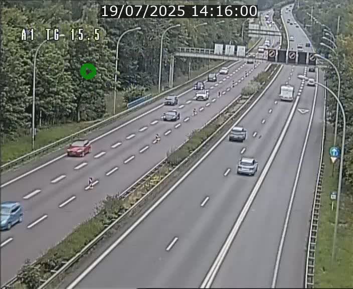 Traffic live webcam Luxembourg Munsbach - A1 direction Luxembourg - BK 15.5