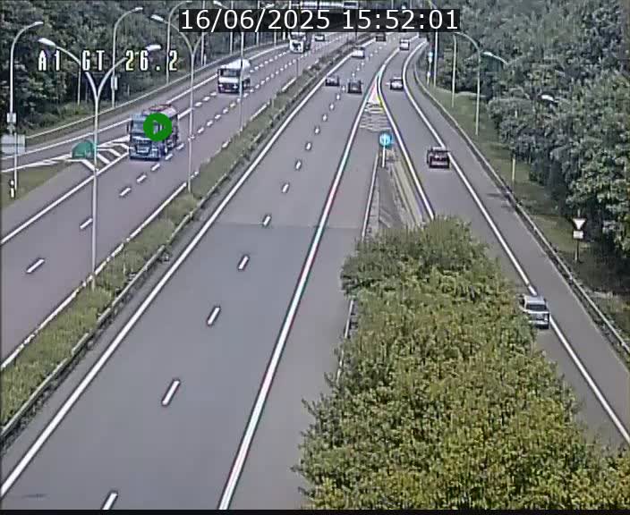 Traffic live webcam Luxembourg Grevenmacher - A1 direction Allemagne - BK 26.2