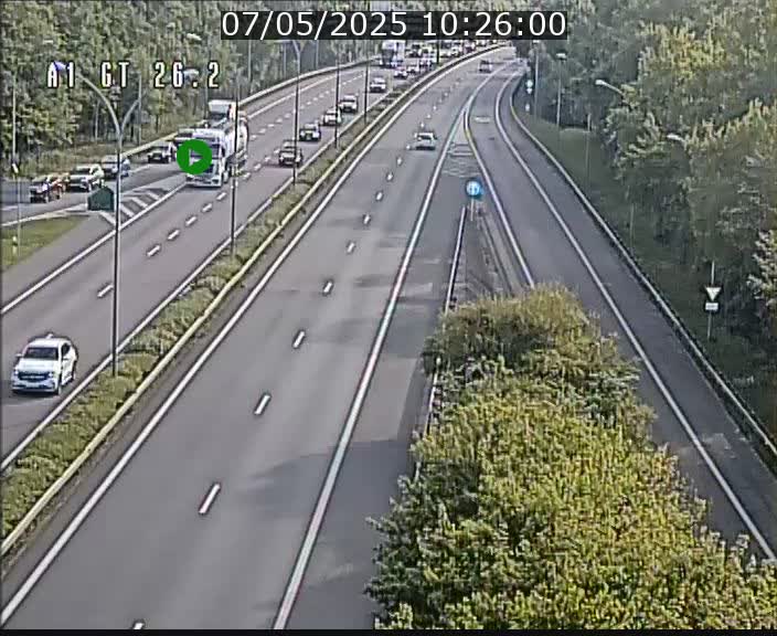 Traffic live webcam Luxembourg Grevenmacher - A1 direction Allemagne - BK 26.2
