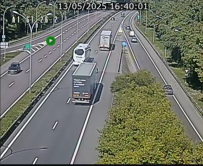 Traffic live webcam Luxembourg Grevenmacher - A1 direction Allemagne - BK 26.2