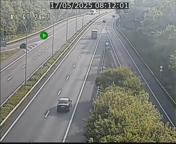 Traffic live webcam Luxembourg Grevenmacher - A1 direction Allemagne - BK 26.2