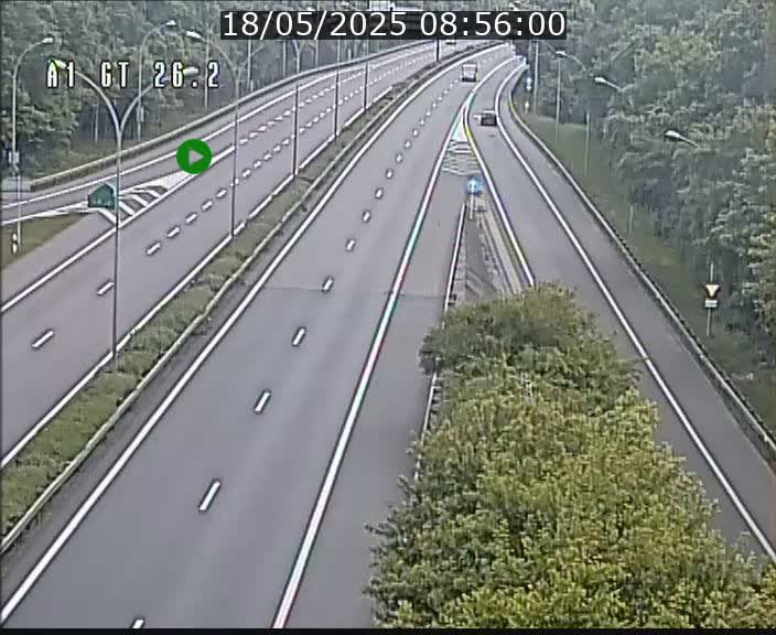 Traffic live webcam Luxembourg Grevenmacher - A1 direction Allemagne - BK 26.2