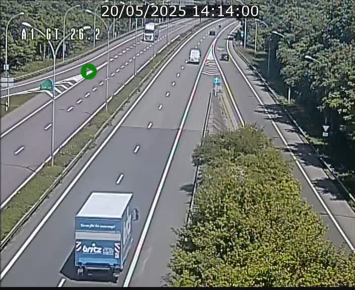 Traffic live webcam Luxembourg Grevenmacher - A1 direction Allemagne - BK 26.2