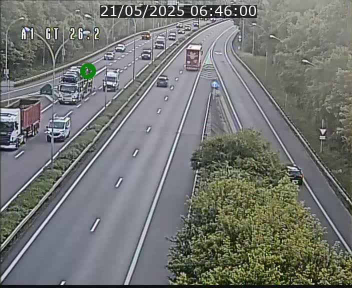 Traffic live webcam Luxembourg Grevenmacher - A1 direction Allemagne - BK 26.2