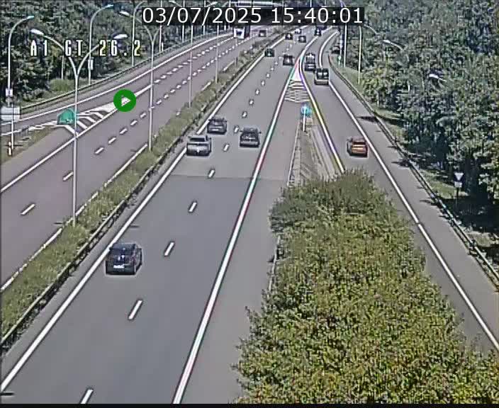 Traffic live webcam Luxembourg Grevenmacher - A1 direction Allemagne - BK 26.2