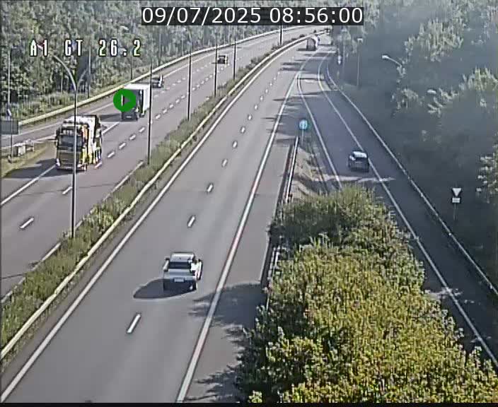 Traffic live webcam Luxembourg Grevenmacher - A1 direction Allemagne - BK 26.2