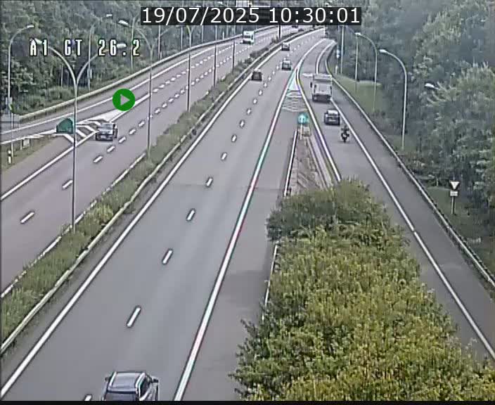 Traffic live webcam Luxembourg Grevenmacher - A1 direction Allemagne - BK 26.2