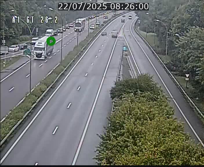 Traffic live webcam Luxembourg Grevenmacher - A1 direction Allemagne - BK 26.2