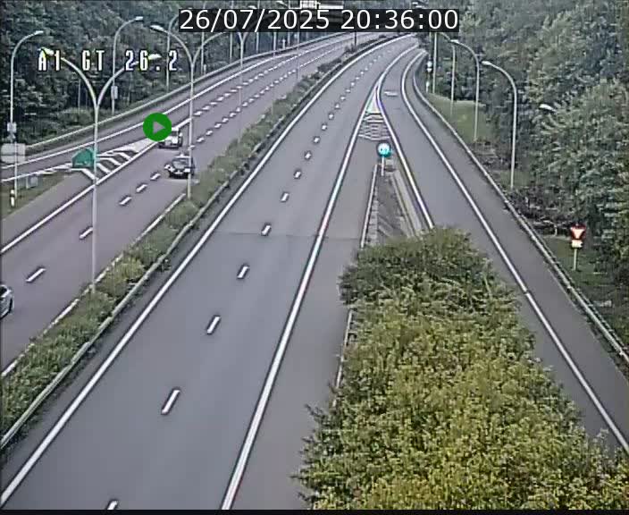 Traffic live webcam Luxembourg Grevenmacher - A1 direction Allemagne - BK 26.2
