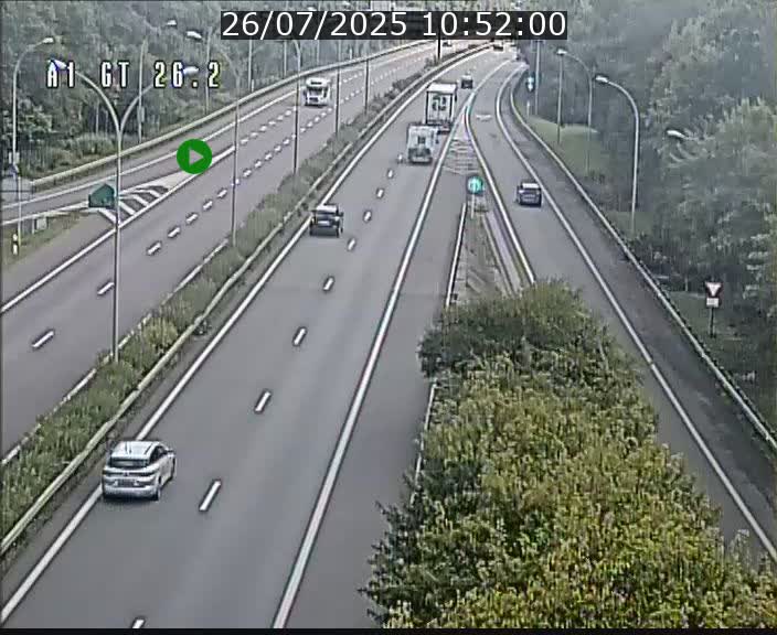 Traffic live webcam Luxembourg Grevenmacher - A1 direction Allemagne - BK 26.2