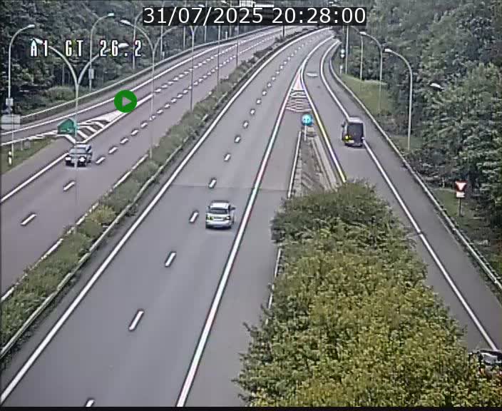 Traffic live webcam Luxembourg Grevenmacher - A1 direction Allemagne - BK 26.2