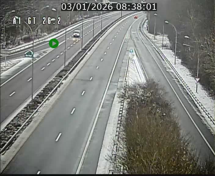 Traffic live webcam Luxembourg Grevenmacher - A1 direction Allemagne - BK 26.2