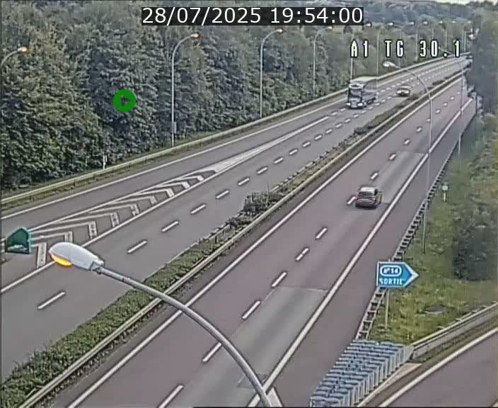 Traffic live webcam Luxembourg Grevenmacher - A1 direction Luxembourg - BK 30.1