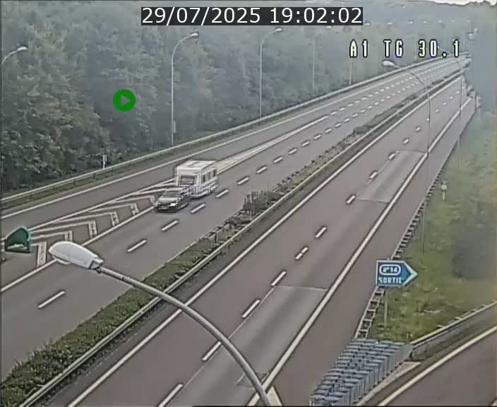 Traffic live webcam Luxembourg Grevenmacher - A1 direction Luxembourg - BK 30.1