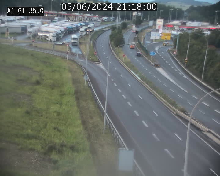 Traffic live webcam Luxembourg Wasserbillig - A1 direction Luxembourg - BK 35.1