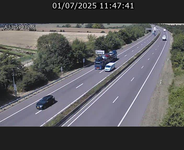 <h2>Webcam info trafic A13 à hauteur de Mondorf-les-bains. Vue orientée vers Altwies</h2>