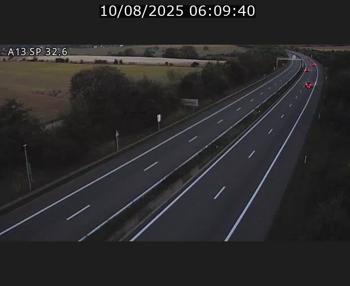 Webcam info trafic A13 à hauteur de Mondorf-les-bains. Vue orientée vers Altwies
