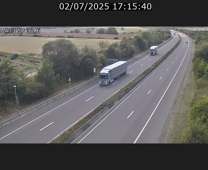 <h2>Webcam info trafic A13 à hauteur de Mondorf-les-bains. Vue orientée vers Altwies</h2>