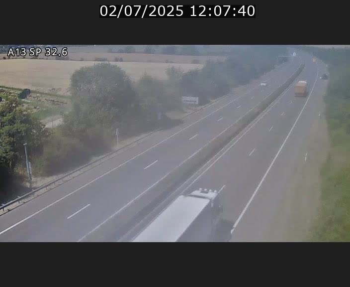 Webcam info trafic A13 à hauteur de Mondorf-les-bains. Vue orientée vers Altwies