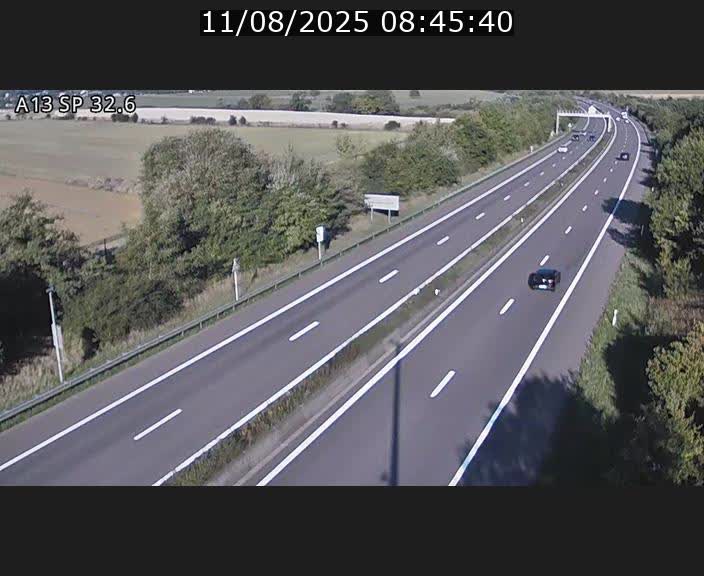 Webcam info trafic A13 à hauteur de Mondorf-les-bains. Vue orientée vers Altwies