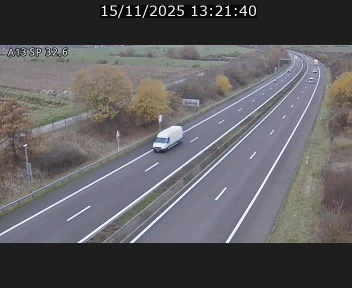 Webcam info trafic A13 à hauteur de Mondorf-les-bains. Vue orientée vers Altwies