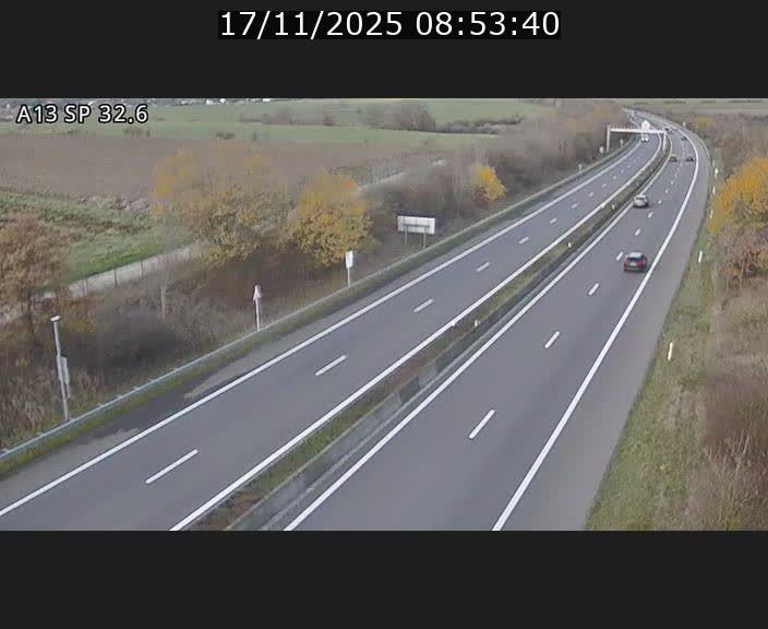 <h2>Webcam info trafic A13 à hauteur de Mondorf-les-bains. Vue orientée vers Altwies</h2>