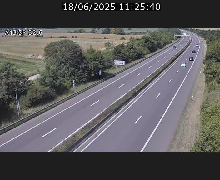 Webcam info trafic A13 à hauteur de Mondorf-les-bains. Vue orientée vers Altwies