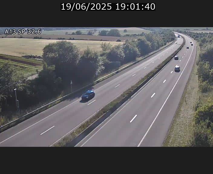 Webcam info trafic A13 à hauteur de Mondorf-les-bains. Vue orientée vers Altwies