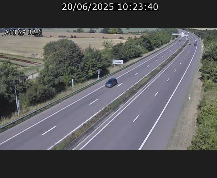 Webcam info trafic A13 à hauteur de Mondorf-les-bains. Vue orientée vers Altwies