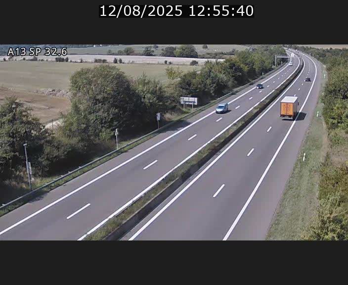 Webcam info trafic A13 à hauteur de Mondorf-les-bains. Vue orientée vers Altwies