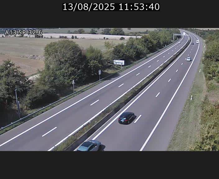 Webcam info trafic A13 à hauteur de Mondorf-les-bains. Vue orientée vers Altwies